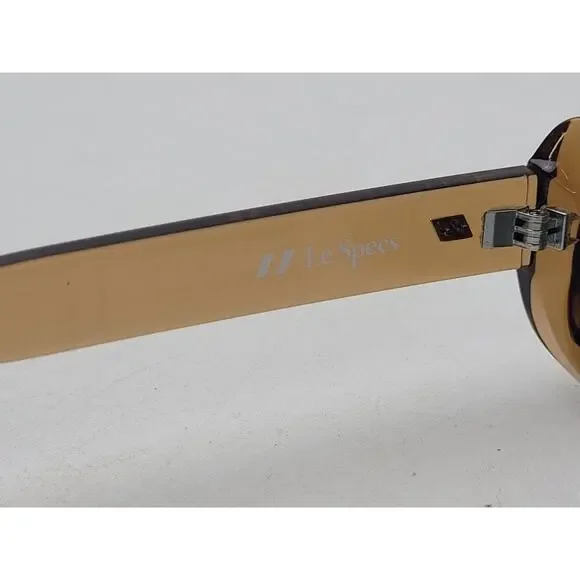 Le Specs Dynamite Tobacco/Green Rectangle Sunglasses 52-22-145 - Picture 7 of 9